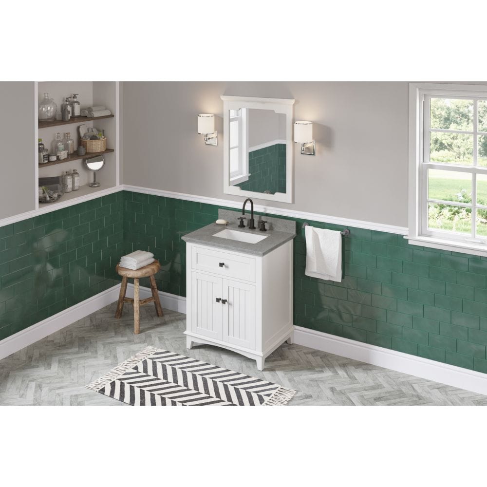 Savino provides a fresh twist on the classic Shaker style and includes innovative features to enhance the beauty of this vanity.