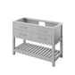 Full-extension concealed soft-close undermount slides Tipout storage with custom-sized hardwood tray plus open slatted bottom shelf for optimal storage