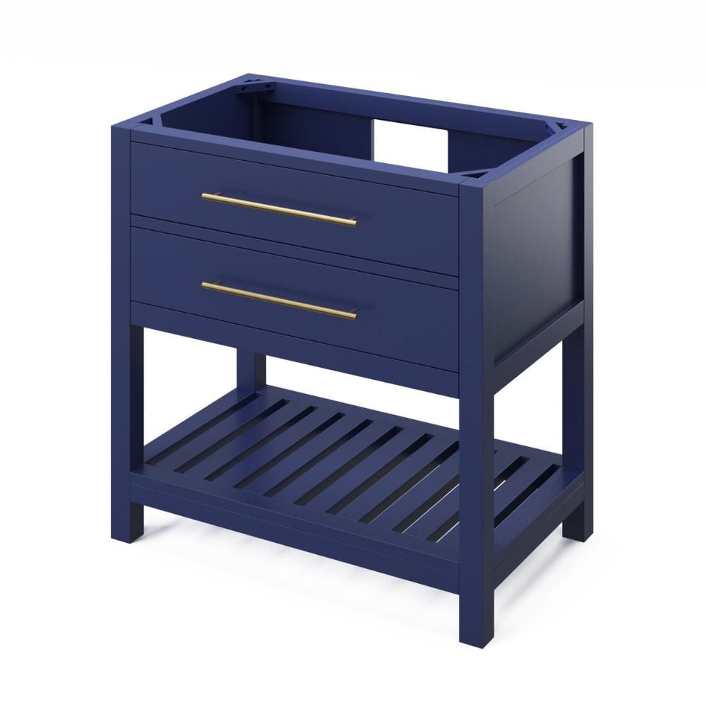 Full-extension concealed soft-close undermount slides Tipout storage with custom-sized hardwood tray plus open slatted bottom shelf for optimal storage