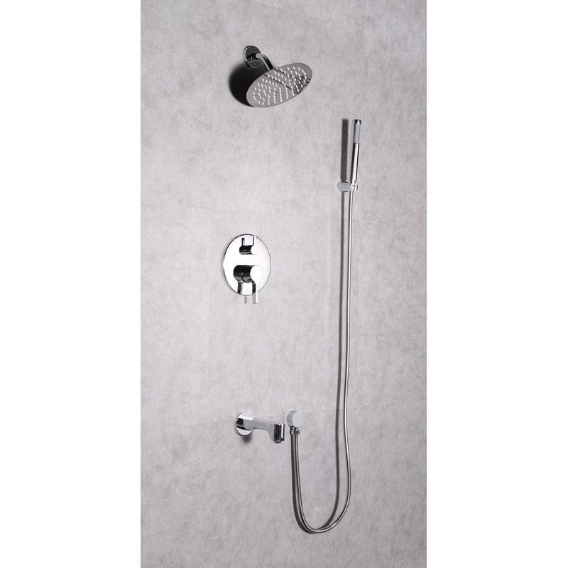 Lexora Salamonio Set 8" Chrome Round Rain Shower and Handheld | LSS11011CH