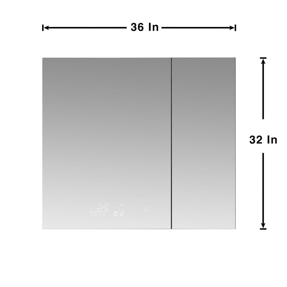 Savera 36" Wide x 32" Tall LED Medicine Cabinet w/ Defogger | LS3632LEDMC