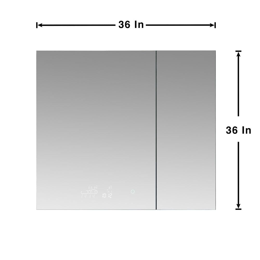 Savera 36" Wide x 36" Tall LED Medicine Cabinet w/ Defogger | LS3636LEDMC