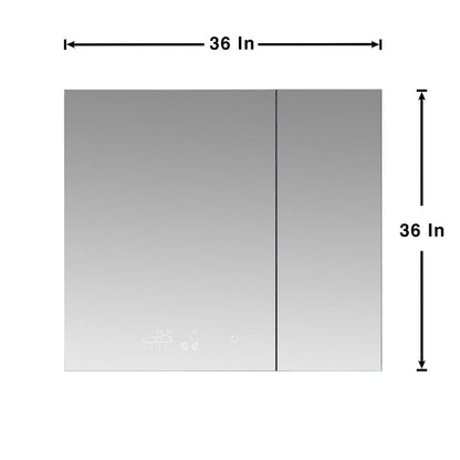 Savera 36" Wide x 36" Tall LED Medicine Cabinet w/ Defogger | LS3636LEDMC