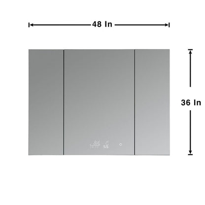 Savera 48" Wide x 36" Tall LED Medicine Cabinet w/ Defogger | LS4836LEDMC