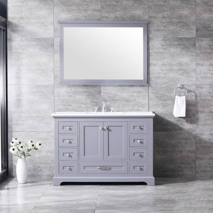 Dukes Dark Grey 48" Single Sink Vanity Set, White Carrara Marble Top | LD342248SBDSM46F