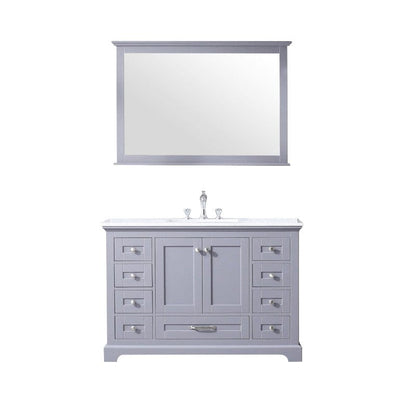 Dukes Dark Grey 48" Single Sink Vanity Set, White Carrara Marble Top | LD342248SBDSM46F