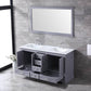 Dukes Dark Grey 60" Double Sink Vanity Set, Carrara Marble Top | LD342260DBDSM58F