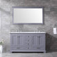 Dukes Dark Grey 60" Double Sink Vanity Set, Carrara Marble Top | LD342260DBDSM58F