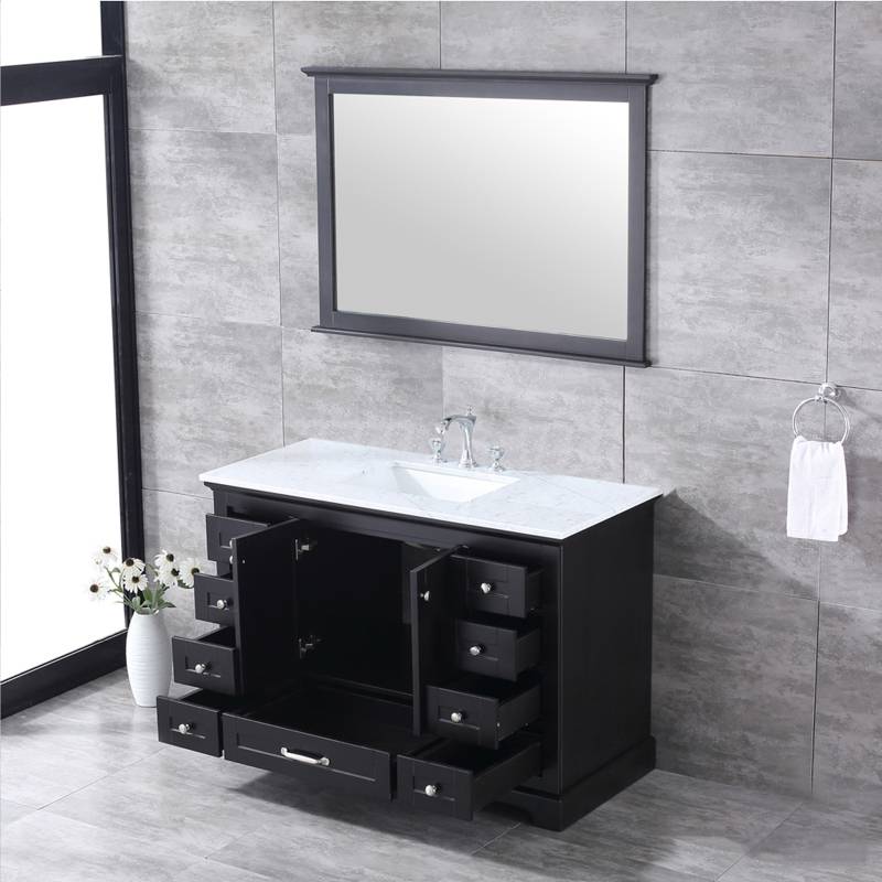 Dukes Espresso 48" Single Sink Vanity Set, Carrara Marble Top | LD342248SGDSM46F