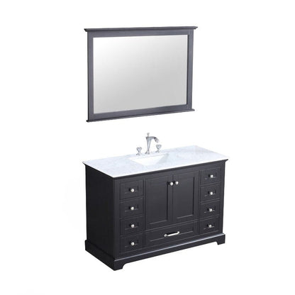 Dukes Espresso 48" Single Sink Vanity Set, Carrara Marble Top | LD342248SGDSM46F