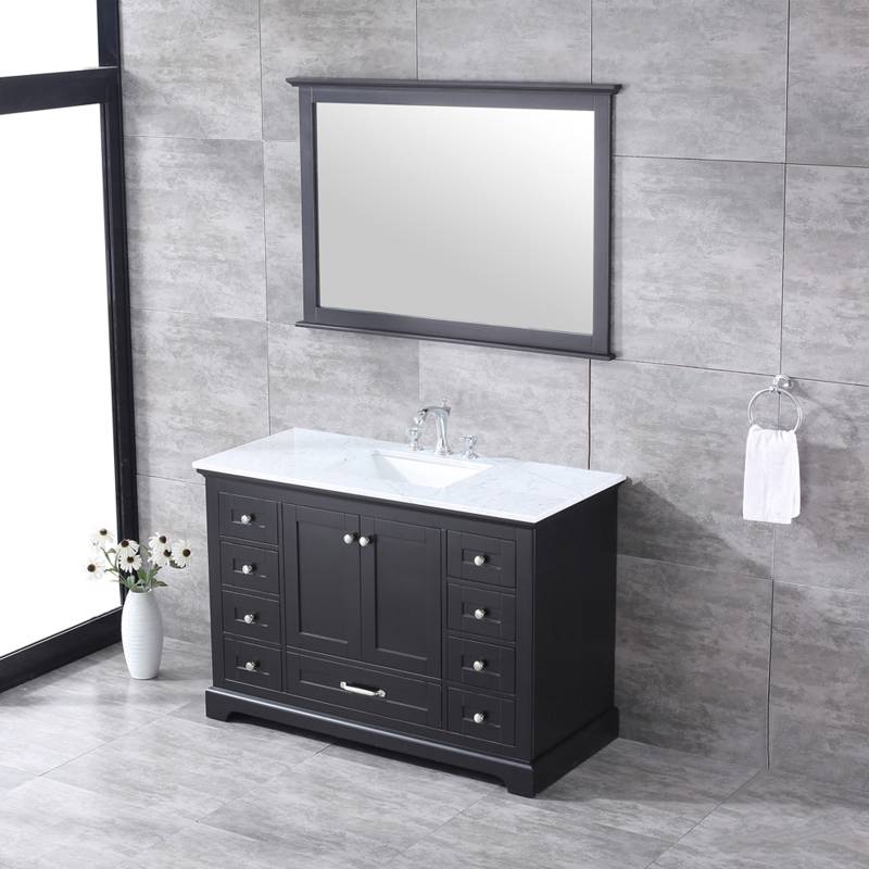 Dukes Espresso 48" Single Sink Vanity Set, Carrara Marble Top | LD342248SGDSM46F