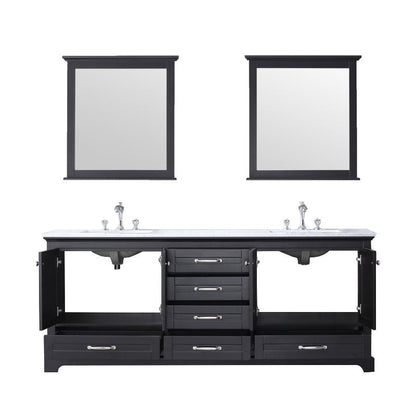 Dukes Espresso 80" Double Sink Vanity Set, Carrara Marble Top | LD342280DGDSM30F