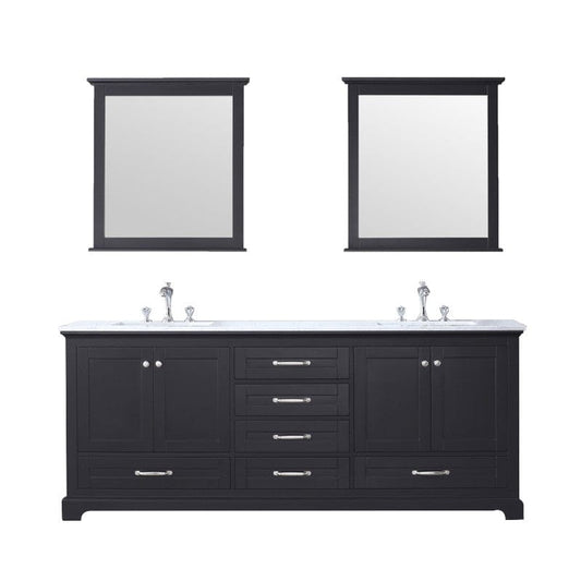 Dukes Espresso 80" Double Sink Vanity Set, Carrara Marble Top | LD342280DGDSM30F
