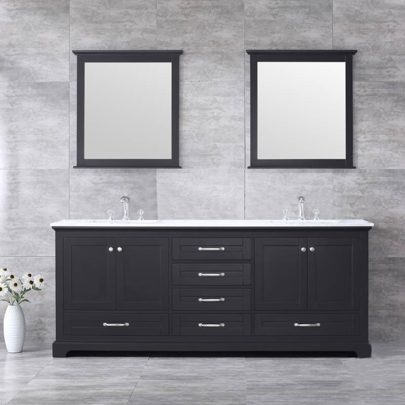 Dukes Espresso 80" Double Sink Vanity Set, Carrara Marble Top | LD342280DGDSM30F