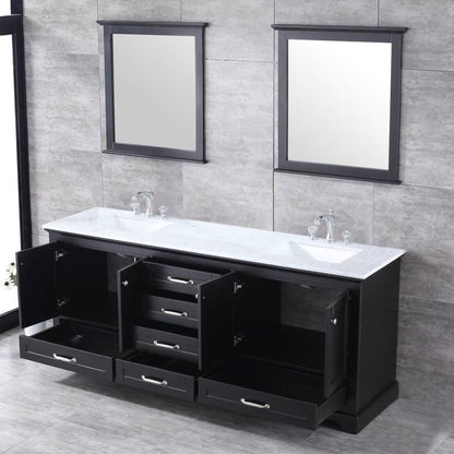 Dukes Espresso 80" Double Sink Vanity Set, Carrara Marble Top | LD342280DGDSM30F