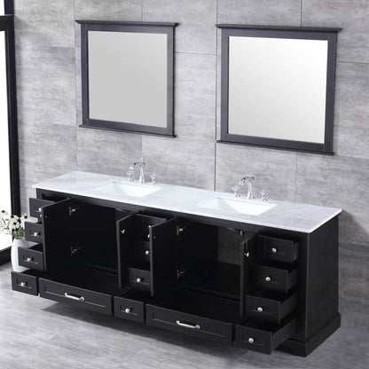 Dukes Espresso 84" Double Sink Vanity Set, Carrara Marble Top | LD342284DGDSM34F