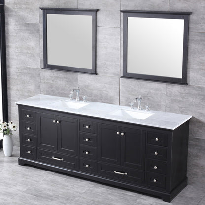 Dukes Espresso 84" Double Sink Vanity Set, Carrara Marble Top | LD342284DGDSM34F