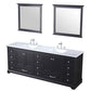 Dukes Espresso 84" Double Sink Vanity Set, Carrara Marble Top | LD342284DGDSM34F