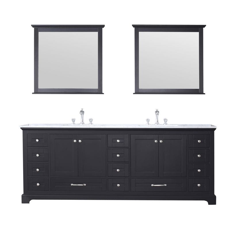 Dukes Espresso 84" Double Sink Vanity Set, Carrara Marble Top | LD342284DGDSM34F