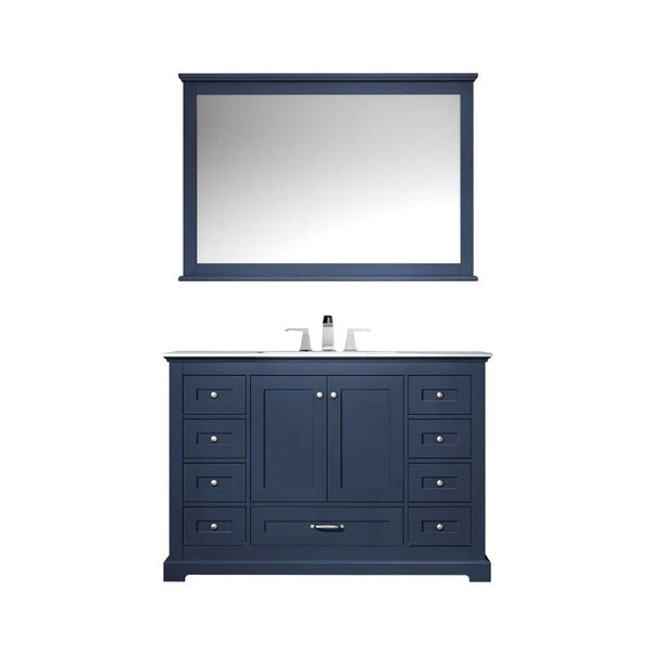 Dukes Navy Blue 48 Single Vanity Set, White Carrara Marble Top | LD342248SEDSM46F