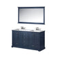 Dukes Navy Blue 60" Double Sink Vanity Set, Carrara Marble Top | LD342260DEDSM58F