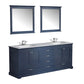 Dukes Navy Blue 80" Double Sink Vanity Set, Carrara Marble Top | LD342280DEDSM30F