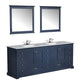 Dukes Navy Blue 84" Double Sink Vanity Set, Carrara Marble Top | LD342284DEDSM34F