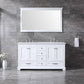 Dukes White 60" Double Sink Vanity Set, Carrara Marble Top | LD342260DADSM58F