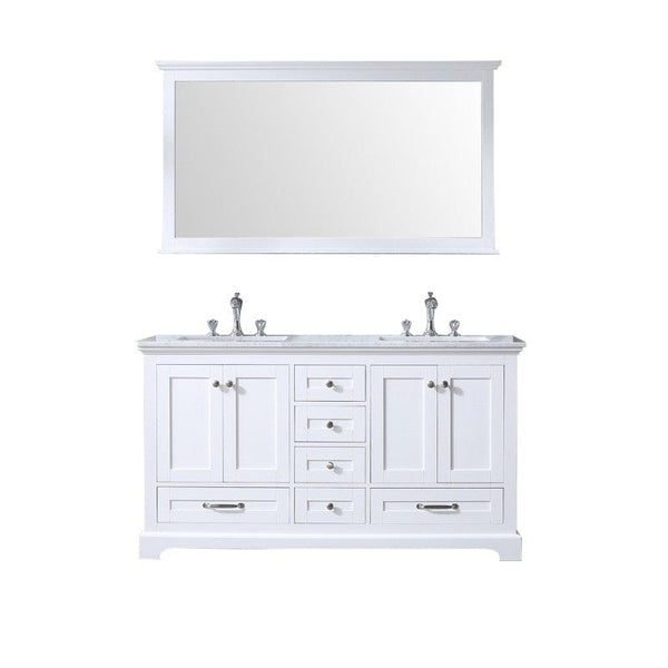 Dukes White 60 Double Sink Vanity Set, Carrara Marble Top | LD342260DADSM58F