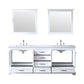 Dukes White 80" Double Sink Vanity Set, Carrara Marble Top | LD342280DADSM30F