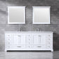 Dukes White 84" Double Sink Vanity Set, Carrara Marble Top | LD342284DADSM34F