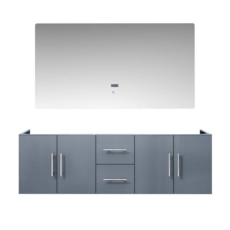 Geneva Transitional Dark Grey 60" Double Vanity with 60" Led Mirror, no Top | LG192260DB00LM60