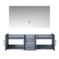 Geneva Transitional Dark Grey 60" Double Vanity with 60" Led Mirror, no Top | LG192260DB00LM60