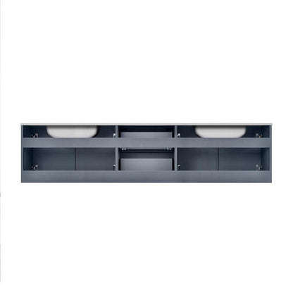 Geneva Transitional Dark Grey 72" Double Vanity with 30" Led Mirrors | LG192272DBDSLM30