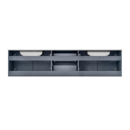 Geneva Transitional Dark Grey 80" Double Vanity Set | LG192280DBDSLM30F