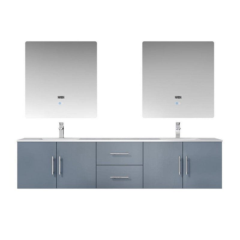 Geneva Transitional Dark Grey 80" Double Vanity Set | LG192280DBDSLM30F