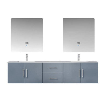 Geneva Transitional Dark Grey 80" Double Vanity Set | LG192280DBDSLM30F