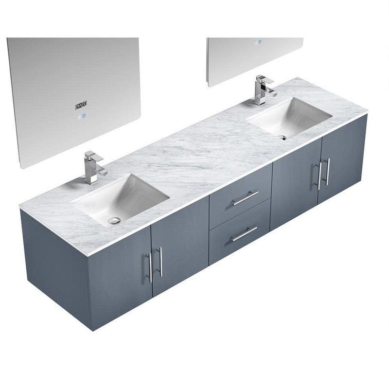 Geneva Transitional Dark Grey 80" Double Vanity Set | LG192280DBDSLM30F