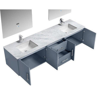 Geneva Transitional Dark Grey 80" Double Vanity Set | LG192280DBDSLM30F