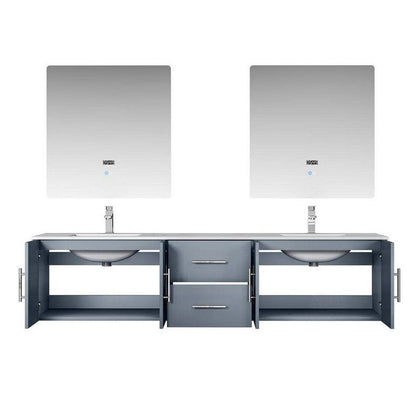 Geneva Transitional Dark Grey 80" Double Vanity Set | LG192280DBDSLM30F