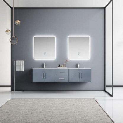 Geneva Transitional Dark Grey 80" Double Vanity Set | LG192280DBDSLM30F