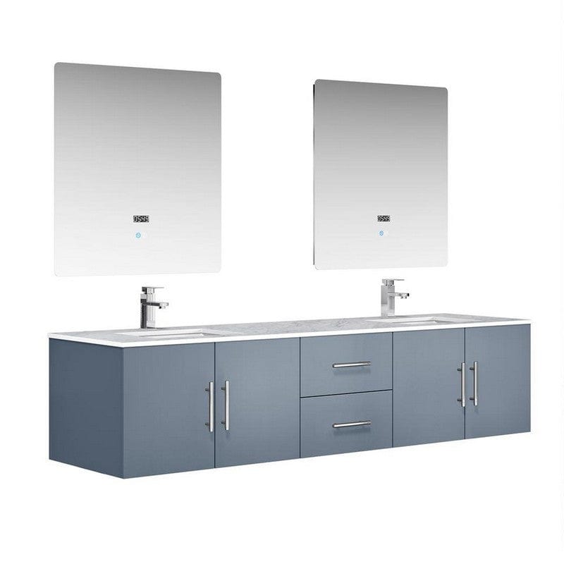 Geneva Transitional Dark Grey 80" Double Vanity Set | LG192280DBDSLM30F