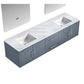 Geneva Transitional Dark Grey 80" Double Vanity with 30" Led Mirrors | LG192280DBDSLM30