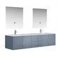 Geneva Transitional Dark Grey 80" Double Vanity with 30" Led Mirrors | LG192280DBDSLM30