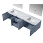 Geneva Transitional Dark Grey 80" Double Vanity with 30" Led Mirrors | LG192280DBDSLM30