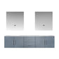 Geneva Transitional Dark Grey 80" Double Vanity with 30" Led Mirrors | LG192280DBDSLM30