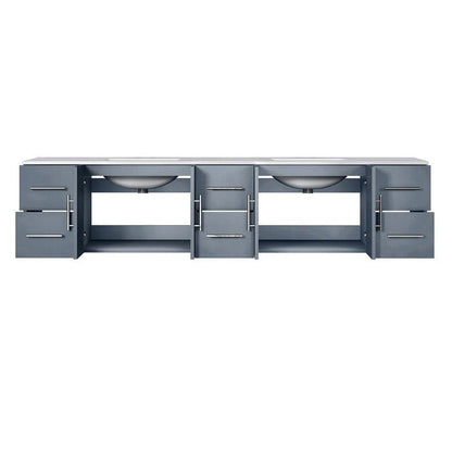 Lexora Vanities Geneva Transitional Dark Grey 84" Double Vanity | LG192284DBDS000