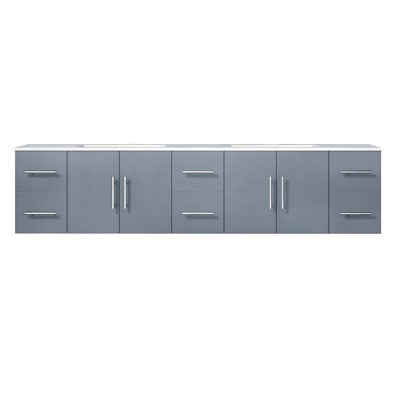 Lexora Vanities Geneva Transitional Dark Grey 84" Double Vanity | LG192284DBDS000
