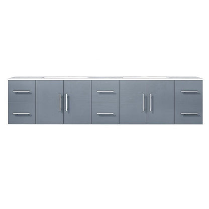 Lexora Vanities Geneva Transitional Dark Grey 84" Double Vanity | LG192284DBDS000