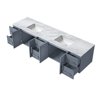 Lexora Vanities Geneva Transitional Dark Grey 84" Double Vanity | LG192284DBDS000